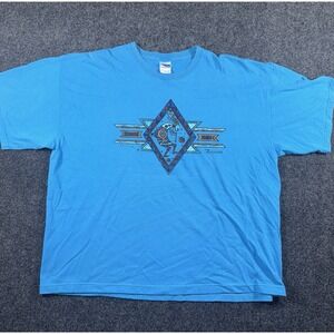 Arizona Kokopelli Graphic T-Shirt Blue Southwest Tribal Art Gildan 2XL